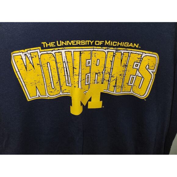 University of Michigan Blue Football Unisex Long‎ Sleeve Shirt Size Large - Picture 3 of 7